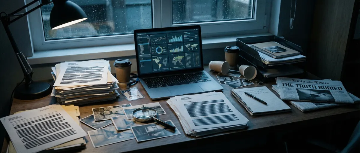 黑料正能量 - 调查记者工作台场景